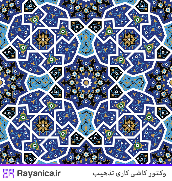 وکتور کاشی کاری سنتی ایرانی اسلامی