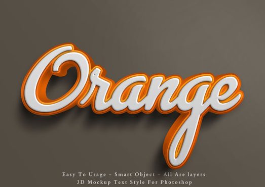 استایل متنی سفید نارنجی برجسته