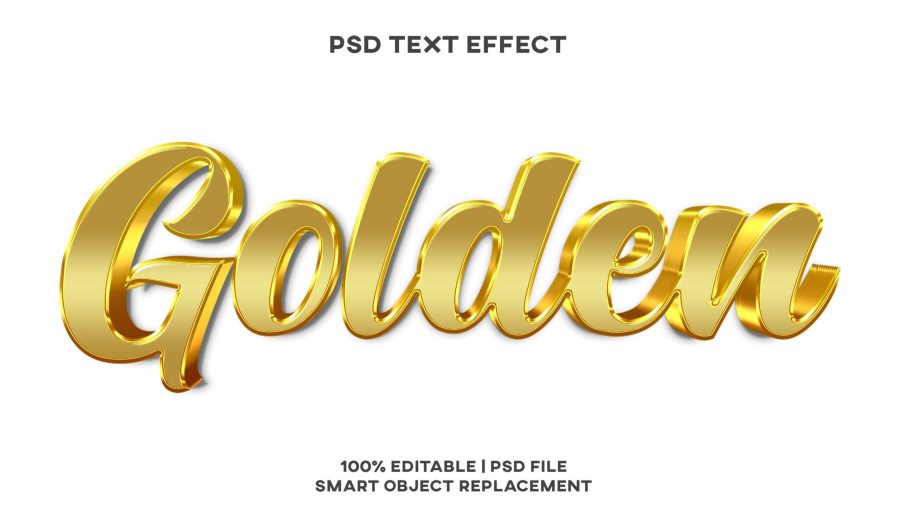 استایل متنی طلایی سه بعدی